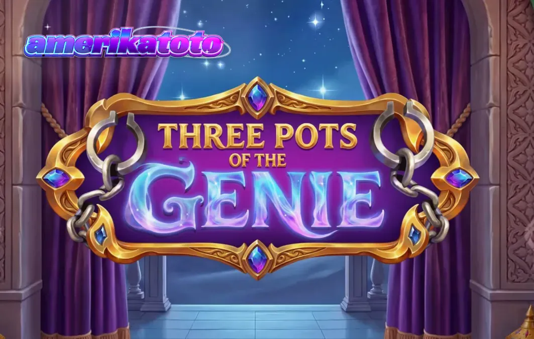 Tampilan visual slot Three Pots of the Genie dengan latar belakang Arabian Nights