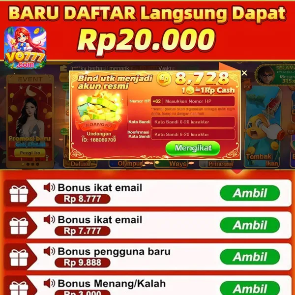 VO777 Bonus Member Baru 100%